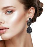 107408, TEARDROP WING CRYSTAL RHINESTONE DANGLE EARRING