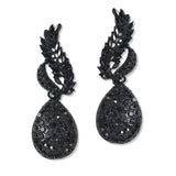 107408, TEARDROP WING CRYSTAL RHINESTONE DANGLE EARRING
