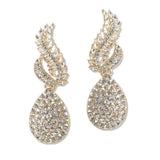 107408, TEARDROP WING CRYSTAL RHINESTONE DANGLE EARRING