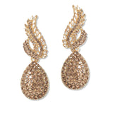 107408, TEARDROP WING CRYSTAL RHINESTONE DANGLE EARRING