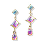 107387, GEOMETRIC RHINESTONE DANGLE EARRING