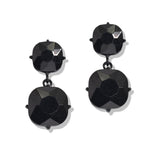 107388, ROUNDED SQUARE RHINESTONE DANGLE EARRING