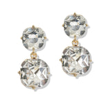 107388, ROUNDED SQUARE RHINESTONE DANGLE EARRING