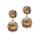 107388, ROUNDED SQUARE RHINESTONE DANGLE EARRING
