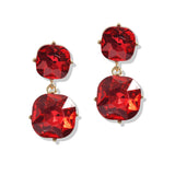 107388, ROUNDED SQUARE RHINESTONE DANGLE EARRING