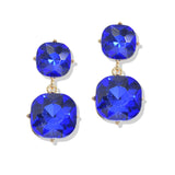 107388, ROUNDED SQUARE RHINESTONE DANGLE EARRING