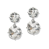 107388, ROUNDED SQUARE RHINESTONE DANGLE EARRING
