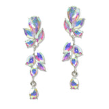 108724, MARQUISE TEARDROP RHINESTONE ACCENT DANGLE EARRING