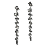 107611, GEOMETRIC RECTANGULAR RHINESTONE ACCENT DANGLE EARRING