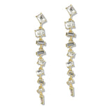 107611, GEOMETRIC RECTANGULAR RHINESTONE ACCENT DANGLE EARRING