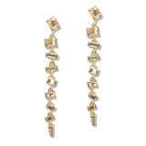 107612, GEOMETRIC RECTANGULAR RHINESTONE ACCENT DANGLE EARRING
