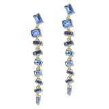 107612, GEOMETRIC RECTANGULAR RHINESTONE ACCENT DANGLE EARRING