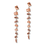 107612, GEOMETRIC RECTANGULAR RHINESTONE ACCENT DANGLE EARRING