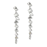 107611, GEOMETRIC RECTANGULAR RHINESTONE ACCENT DANGLE EARRING