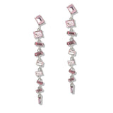 107612, GEOMETRIC RECTANGULAR RHINESTONE ACCENT DANGLE EARRING