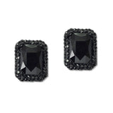 108720, GEOMETRIC RECTANGLE RHINESTONE STUD EARRING
