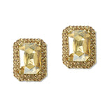108721, GEOMETRIC RECTANGLE RHINESTONE STUD EARRING