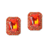108721, GEOMETRIC RECTANGLE RHINESTONE STUD EARRING