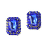 108721, GEOMETRIC RECTANGLE RHINESTONE STUD EARRING