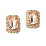 108720, GEOMETRIC RECTANGLE RHINESTONE STUD EARRING