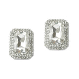 108720, GEOMETRIC RECTANGLE RHINESTONE STUD EARRING