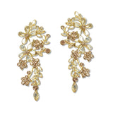 108727, FLOWER VINE RHINESTONE EARRING