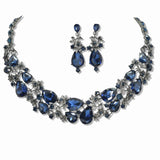 107643, FLORAL RHINESTONE EVENING NECKLACE SET