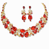 107643, FLORAL RHINESTONE EVENING NECKLACE SET