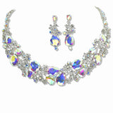 107643, FLORAL RHINESTONE EVENING NECKLACE SET