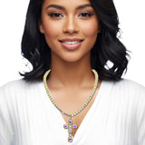 108599, RHINESTONE EMBELLISHED CROSS PENDANT NECKLACE