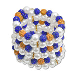 106800, FIREBALL ACCENT PEARL BEADED WRAP AROUND BRACELET