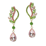 108500, WING TEARDROP ACCENT RHINESTONE DANGLE EARRING
