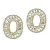 108672, BAGUETTE RHINESTONE ACCENT OVAL SHAPE EARRING