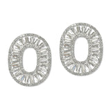 108672, BAGUETTE RHINESTONE ACCENT OVAL SHAPE EARRING