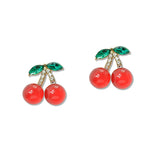 108670, CHERRY ACRYLIC RHINESTONE ACCENT STUD EARRING