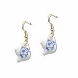107697, FLORAL CERAMIC PORCELAIN TEAPOT DANGLE EARRING