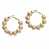 107696, BALL BEADED HOOP EARRING