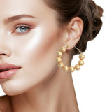 107696, BALL BEADED HOOP EARRING
