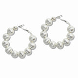 107696, BALL BEADED HOOP EARRING