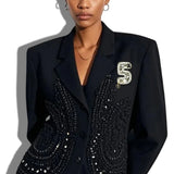 GMPN-21-1 GMPN-21-1-MODEL · Pearl Rhinestone Number Five Brooch – 1