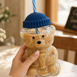Bear Shaped Glass Drink CUP with Reusable Straw - view 5