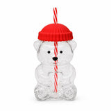 Bear Shaped Glass Drink CUP with Reusable Straw - view 4