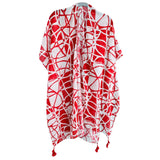 107915, GEOMETRIC PATTERN PRINT KIMONO COVER UP