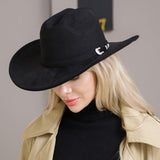 108685, BELT BUCKLE ACCENT SUEDE COWBOY HAT