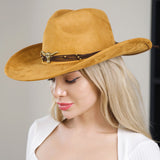 108686, WESTERN STEER HEAD ACCENT SUEDE COWBOY HAT