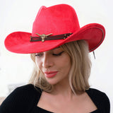 108686, WESTERN STEER HEAD ACCENT SUEDE COWBOY HAT