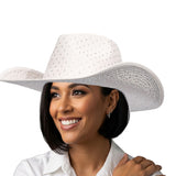 107933, CRYSTAL EMBELLISHED SOFT SUEDE COWBOY HAT