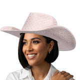 107933, CRYSTAL EMBELLISHED SOFT SUEDE COWBOY HAT