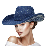 107921, CRYSTAL EMBELLISHED DENIM COWBOY HAT