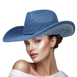 107921, CRYSTAL EMBELLISHED DENIM COWBOY HAT